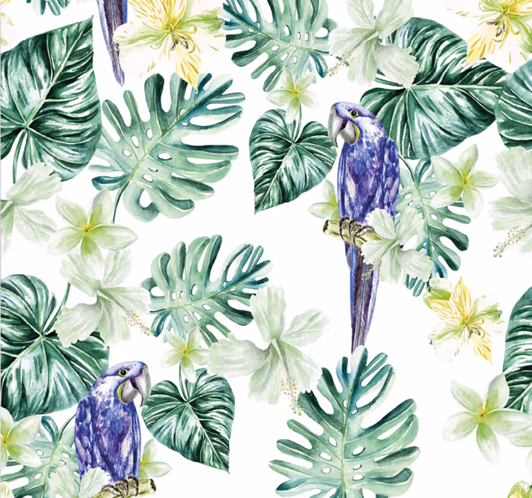 Tapete Papageien tropische papageienflora - TenStickers