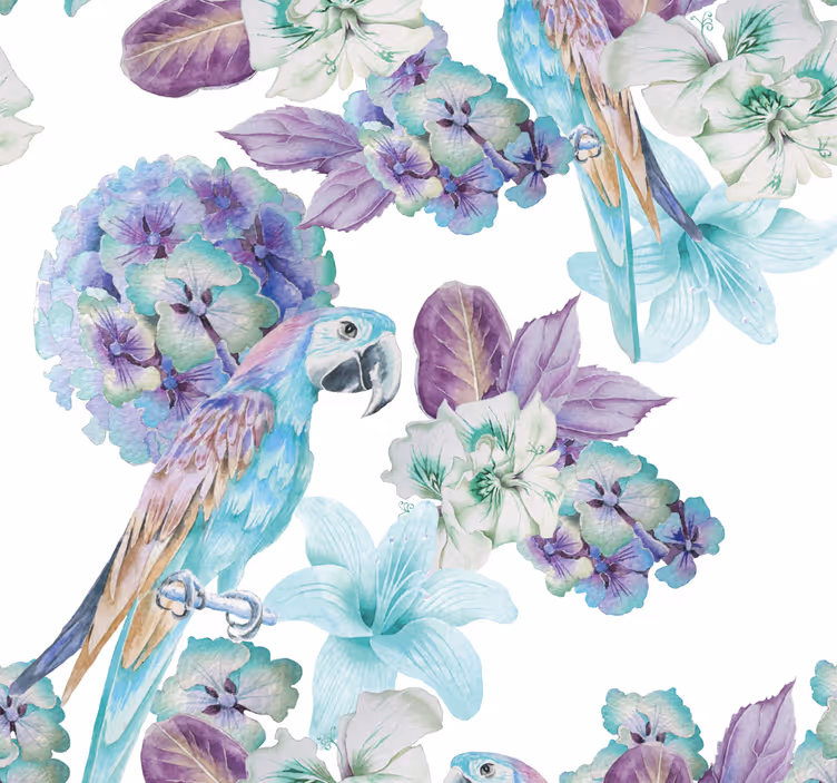 Tapete Papageien blumen-papagei-design - TenStickers