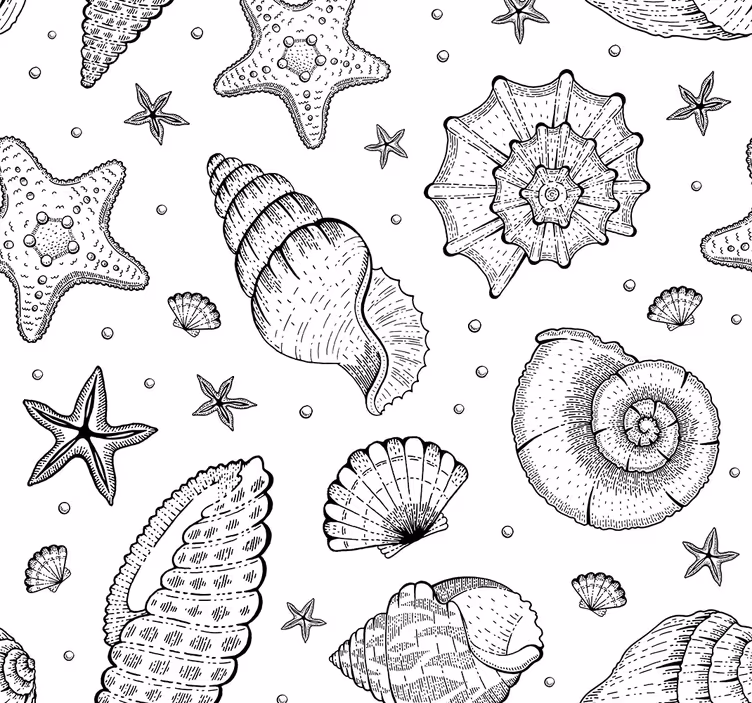 Tapete Natur muschelmuster - TenStickers