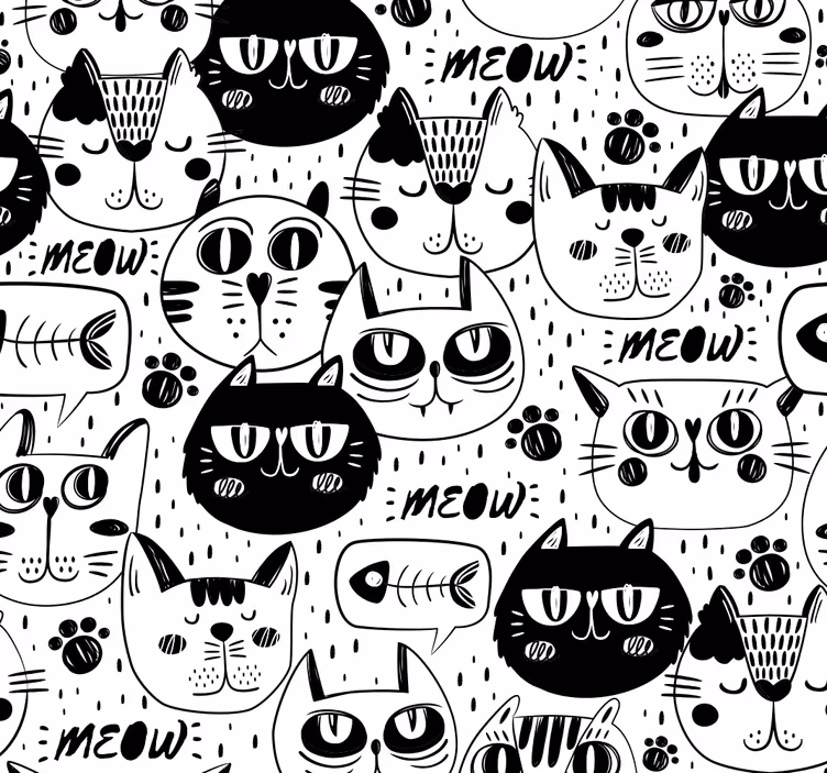 Tapete Katzen katzenkritzeleien - TenStickers