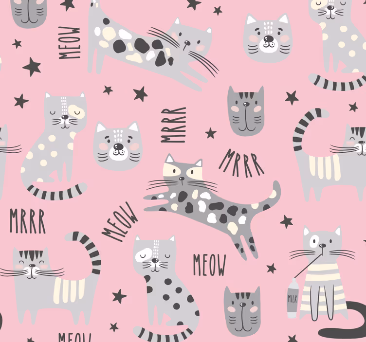 Tapete Katzen katzenspielzeit - TenStickers
