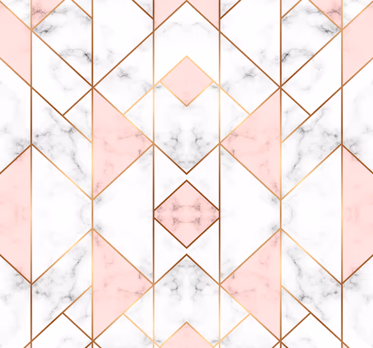 Abstrakte Tapete Rosa geometrische figur - TenStickers