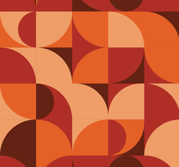 Abstrakte Tapete Retro-druck rot - TenStickers