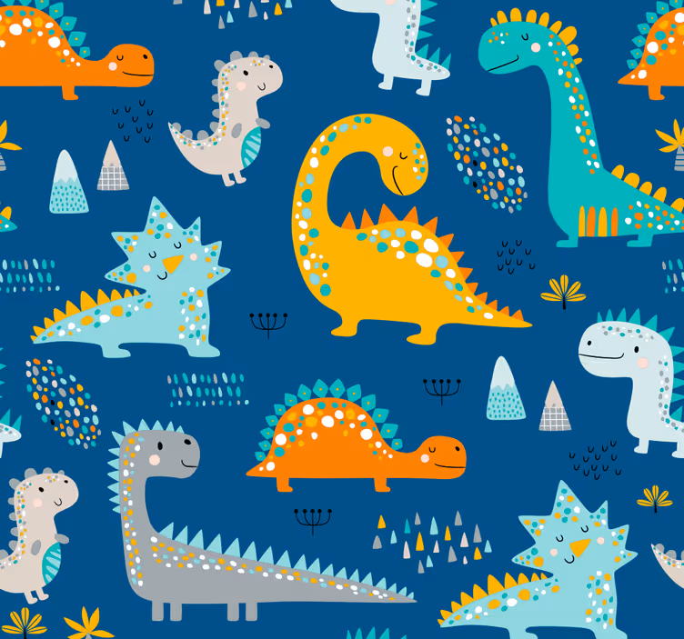 Dino Tapete dinosaurier-muster - TenStickers
