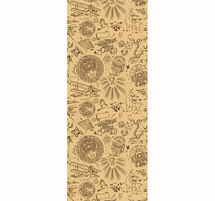 Weitere Vintage Tapeten vintage expeditionsskizzen - TenStickers