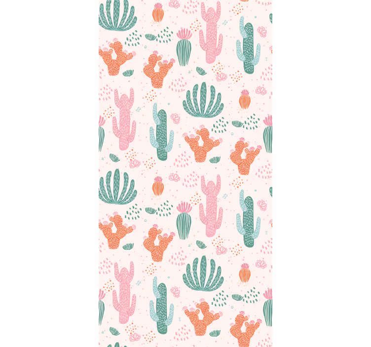 Tapete Natur Retro farbiges kaktusmuster - TenStickers