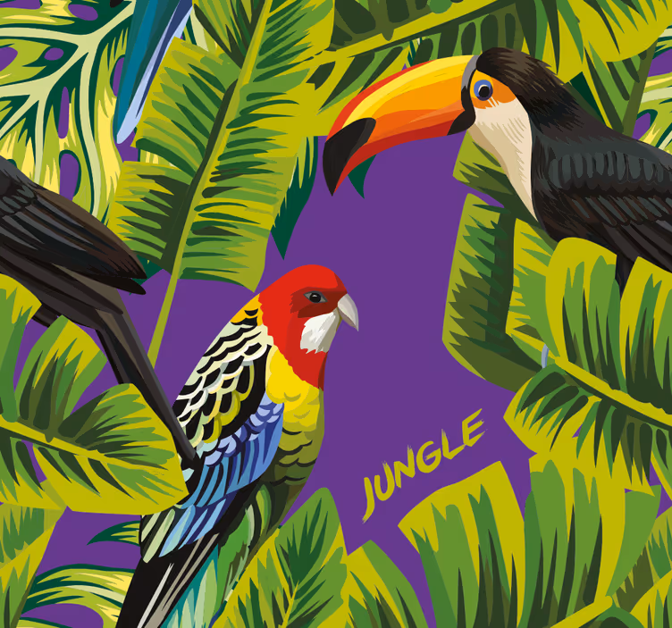 Tapete Papageien tropisches vogelparadies - TenStickers