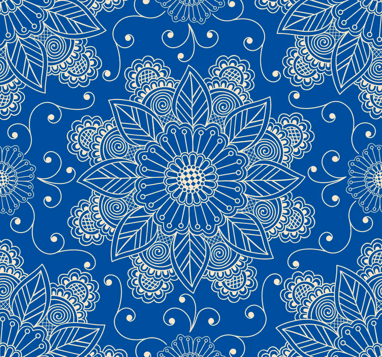 Tapete florale Ornamente reich verzierte blüten - TenStickers