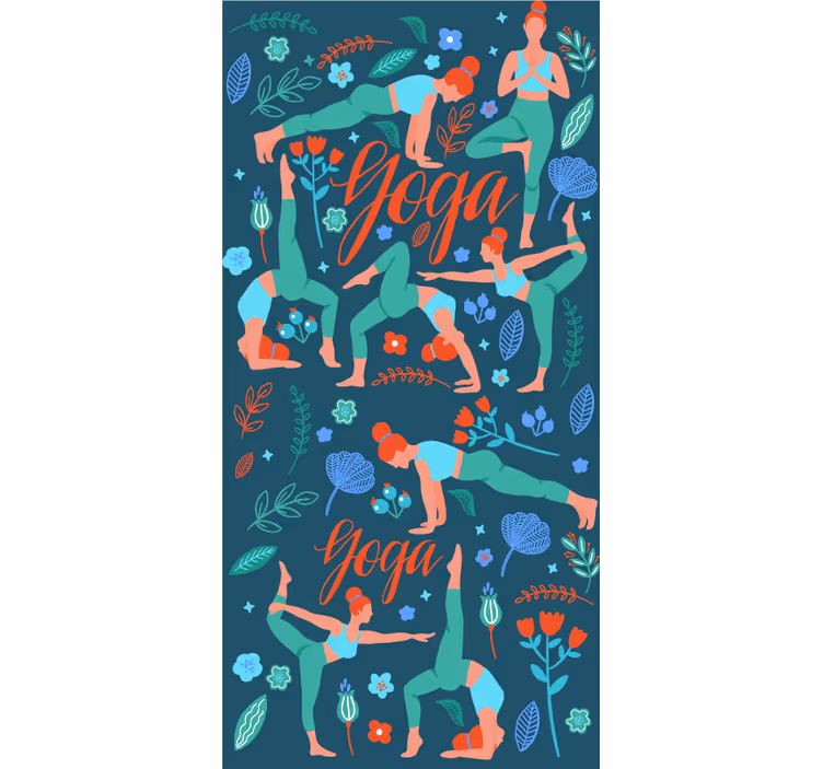 Tapete Natur yoga-posen-abbildung - TenStickers