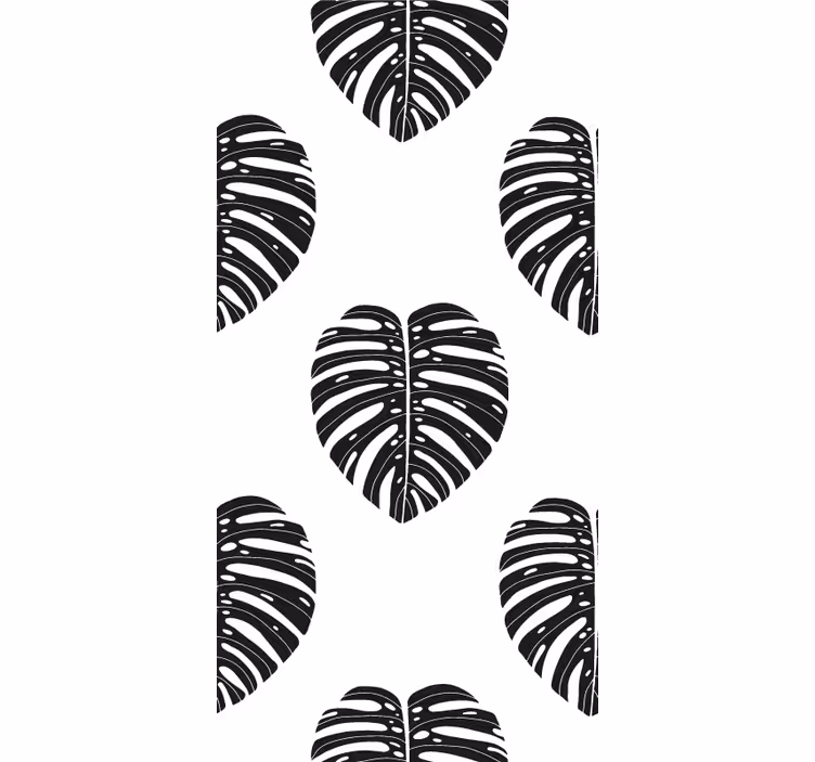 Tapete Natur Monstera blatt schwarz - TenStickers