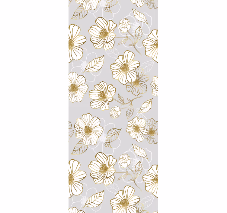 Tapete florale Ornamente goldenes blumenmuster - TenStickers