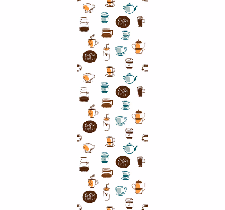 Moderne Tapete Kaffeehaus cafe gemustert - TenStickers