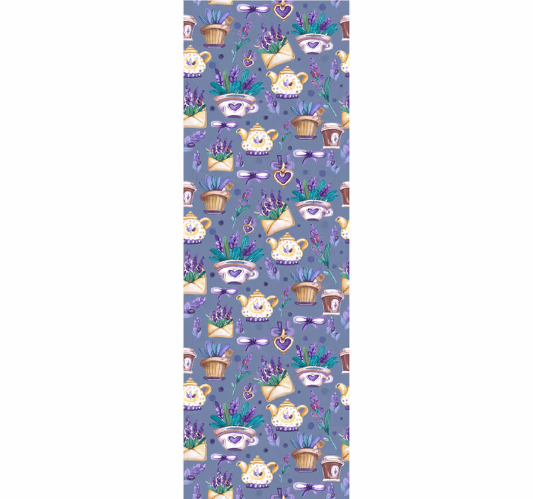 Ornament Tapete teezeit lavendel muster - TenStickers