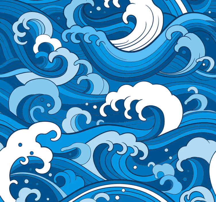 Landschaften Tapete Wellen im japanischen stil - TenStickers