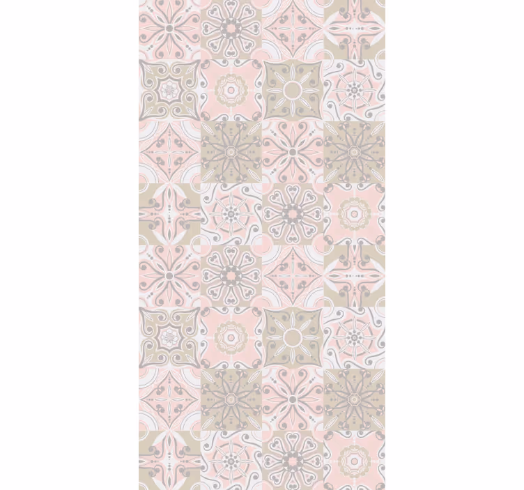 Fliesen Tapeten Rosa und graue fliese - TenStickers