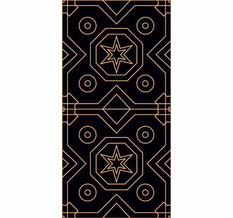 Dreieckige Tapete Schwarzes Muster mit gold - TenStickers