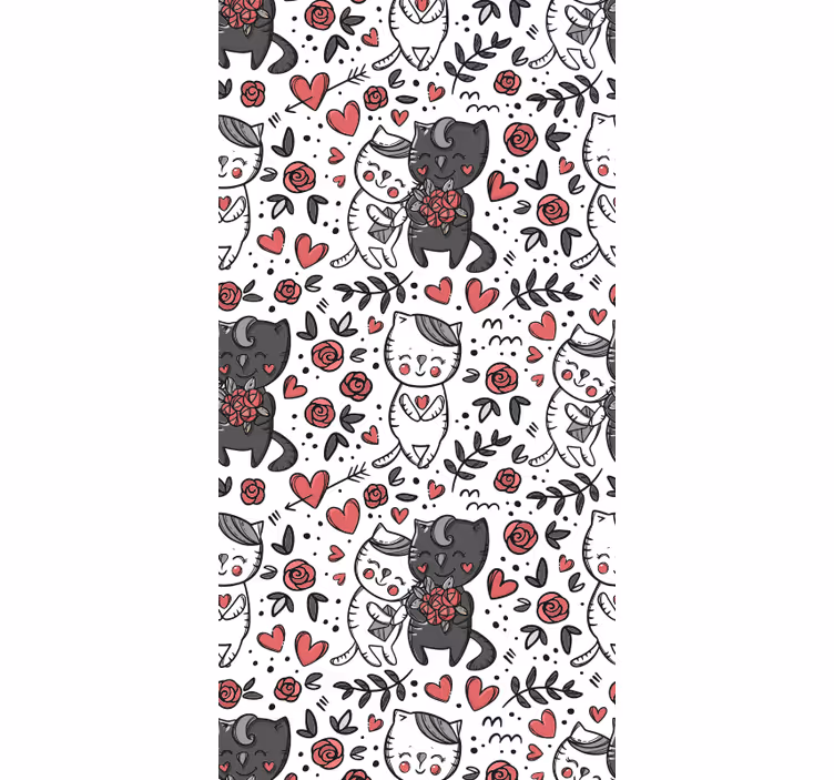 Tapete Katzen katzenhafte blumenfreude - TenStickers