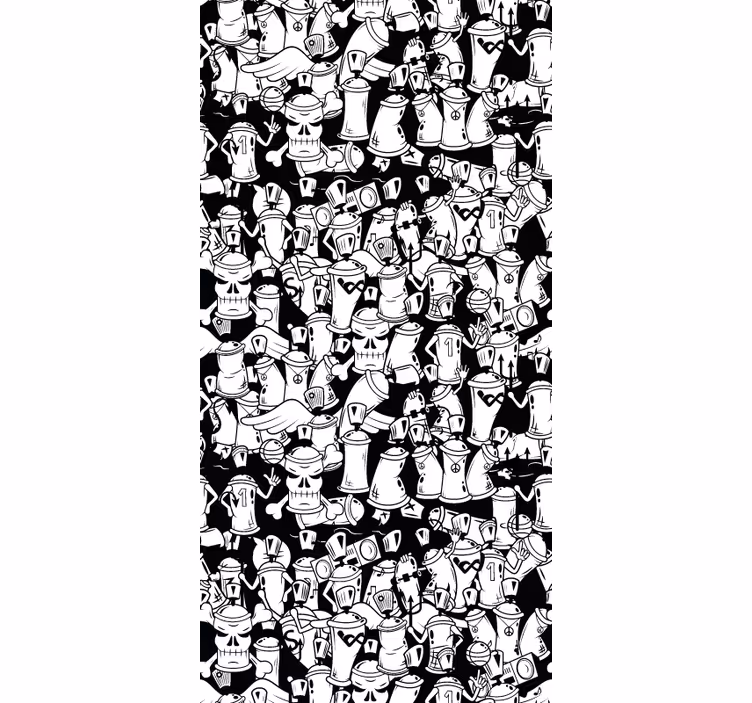 Tapete Jugendzimmer monochrome Graffitidosen - TenStickers