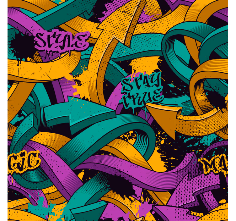 Tapete Kunst graffiti-bänder - TenStickers