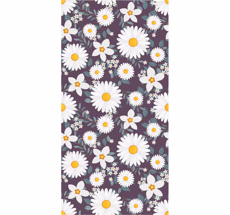 Blumentapete gänseblümchen blumenmuster - TenStickers