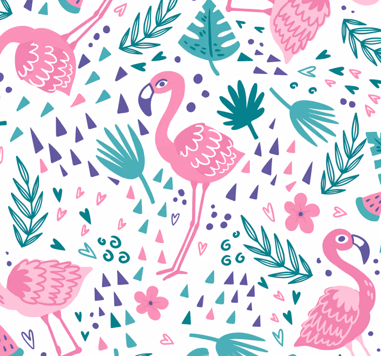 Tapete Tiere flamingo-muster - TenStickers