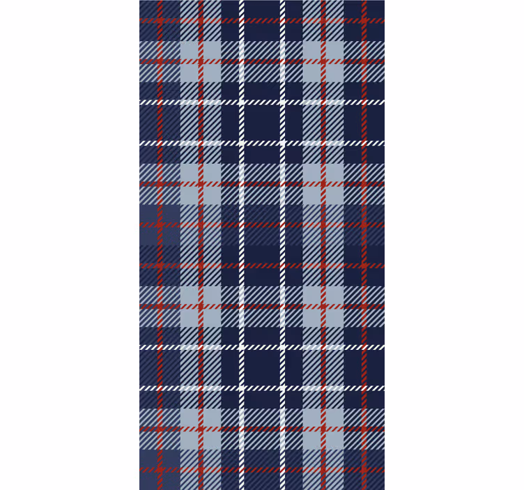 klassische Tapete Blauer und roter tartan - TenStickers