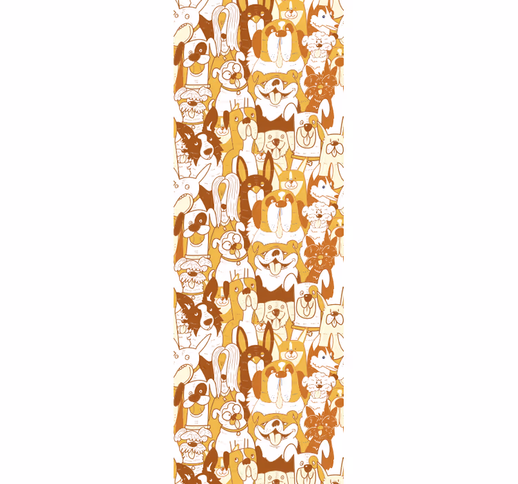 Tapete Hunde weißes und oranges muster - TenStickers