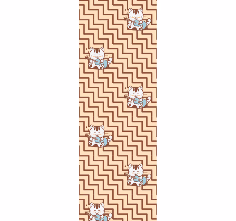 Tapete Katzen geometrisches katzenmotiv - TenStickers