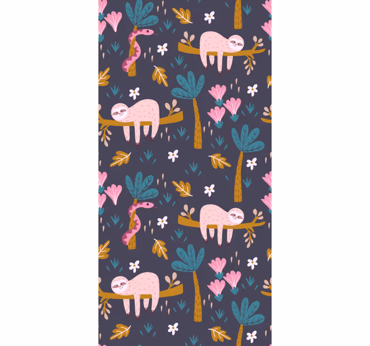 Tiere Tapete rosa faultiere - TenStickers