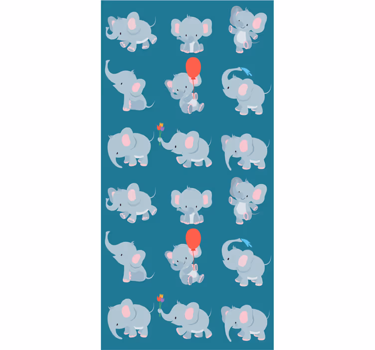 Tapete Babyzimmer verspielte elefanten - TenStickers