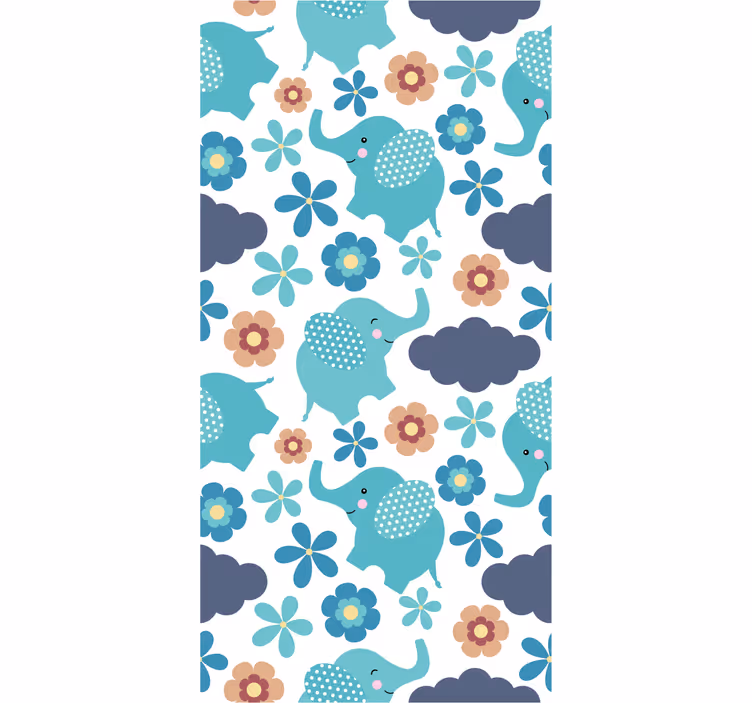 Tapete Elefant elefanten-blumenspiel - TenStickers