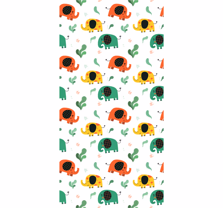 Tapete Elefant verspieltes elefantenmuster - TenStickers
