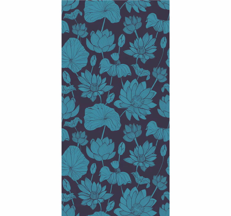 Blumentapete Blauer vintage lotus lot - TenStickers