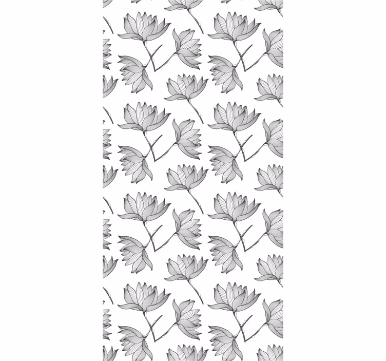 Blumentapete Weißes lotusmuster - TenStickers