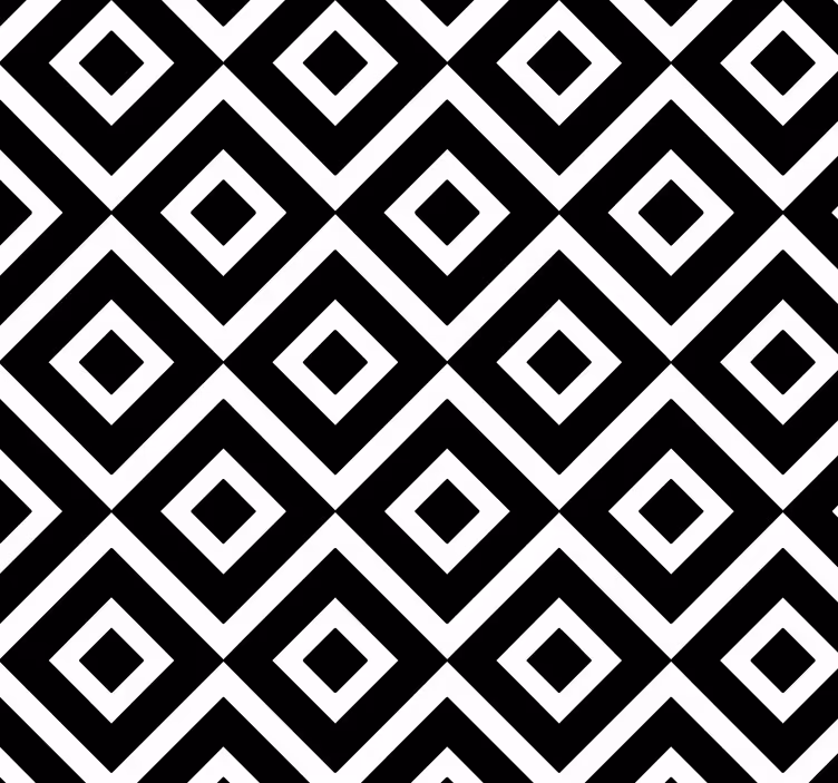 Quadrate Tapete Schwarz-weiß geometrisch - TenStickers