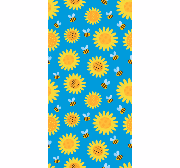 Blumentapete sonniges blumenmuster - TenStickers