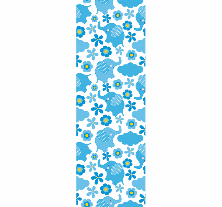 Tapete Babyzimmer elefantenblumenmuster - TenStickers