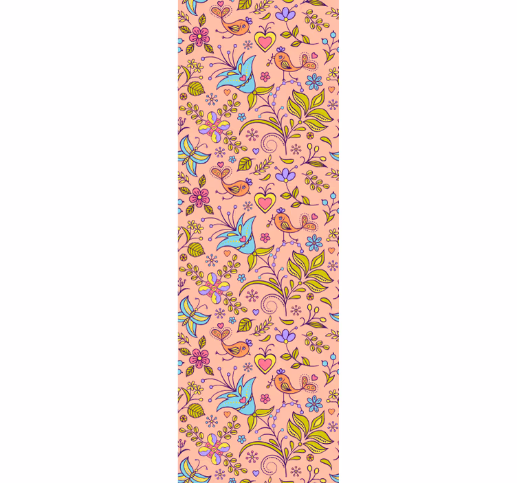 Ornament Tapete florales vogelmotiv - TenStickers