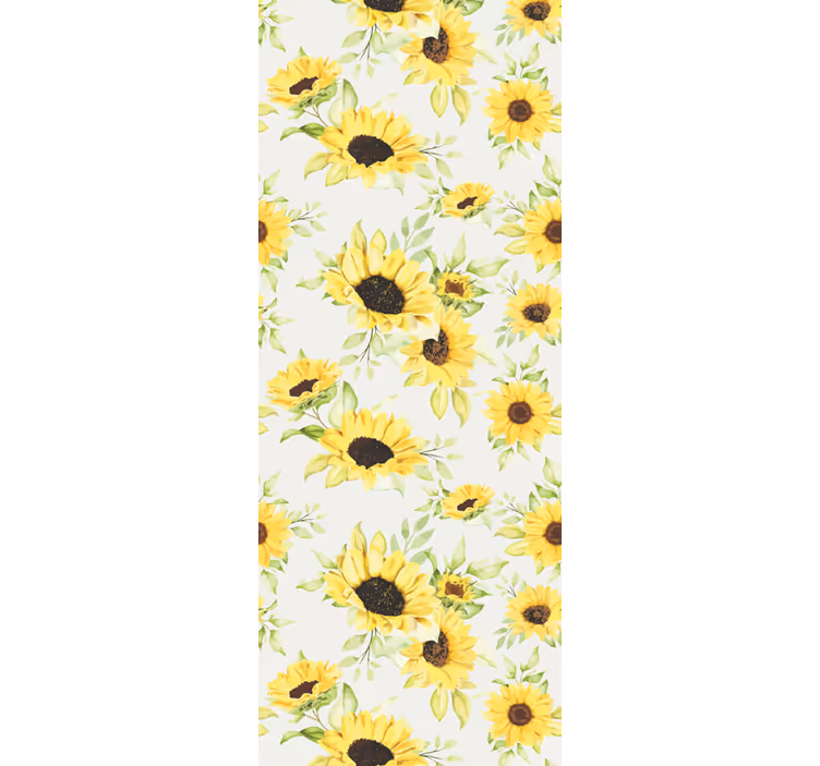 Tapeten Wohnzimmer Schönes aquarell nahtlose sonnenblumenmuster - TenStickers