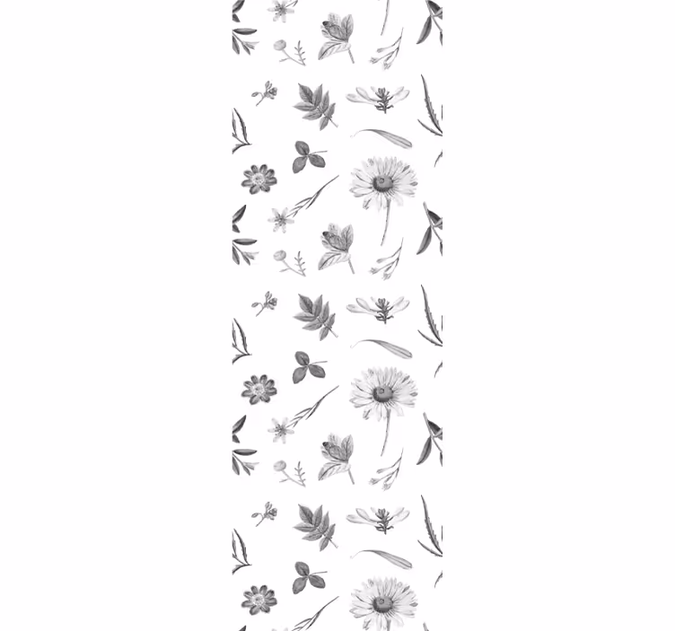 Blumentapete blumenskizzen - TenStickers