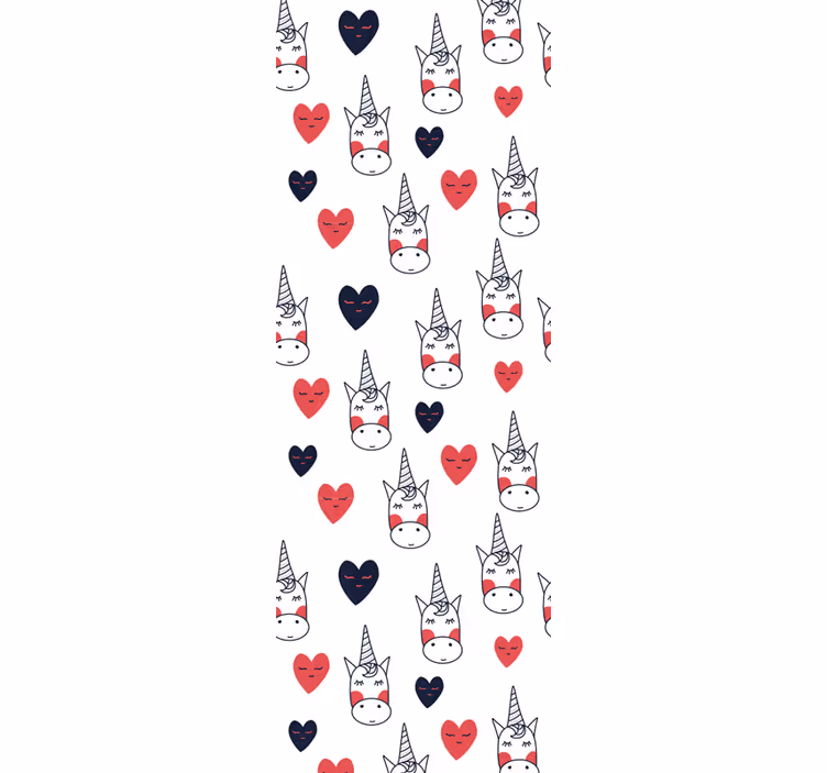 Tapete Kunst einhorn-herzmuster - TenStickers
