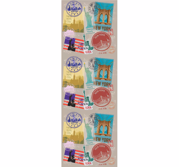 Tapete New York new yorker briefmarken - TenStickers