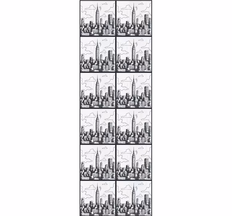Tapete Städte skizze der städtischen skyline - TenStickers