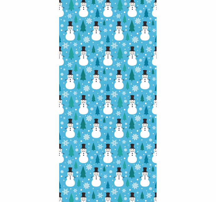 Weihnachtstapete festliches muster des schneemanns - TenStickers