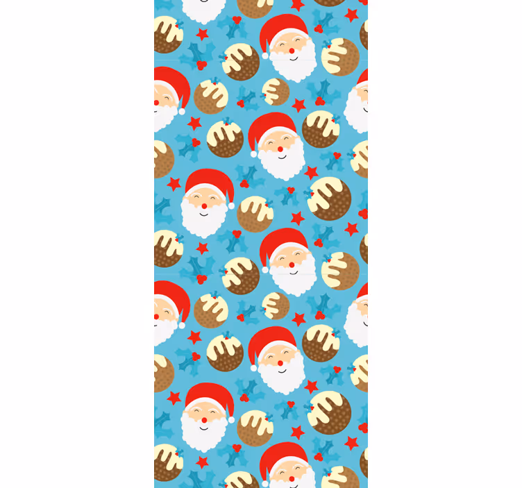 Weihnachtstapete festliches weihnachtsmannmuster - TenStickers