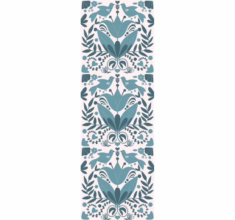 Tapete florale Ornamente florale symmetriemuster - TenStickers