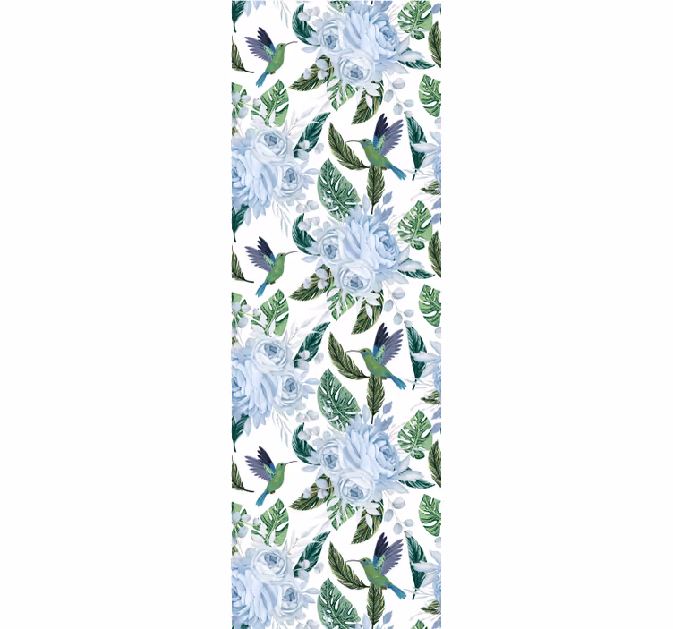 Blumentapete florales kolibri-design - TenStickers
