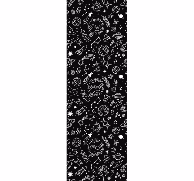Tapete Sterne weltraum-doodle-muster - TenStickers