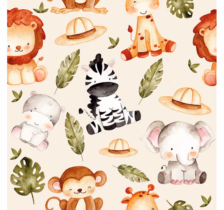 Tapete Kinderzimmer Beige safari - TenStickers