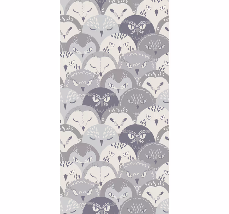 Tapete Vögel muster mit katzenmotiv - TenStickers
